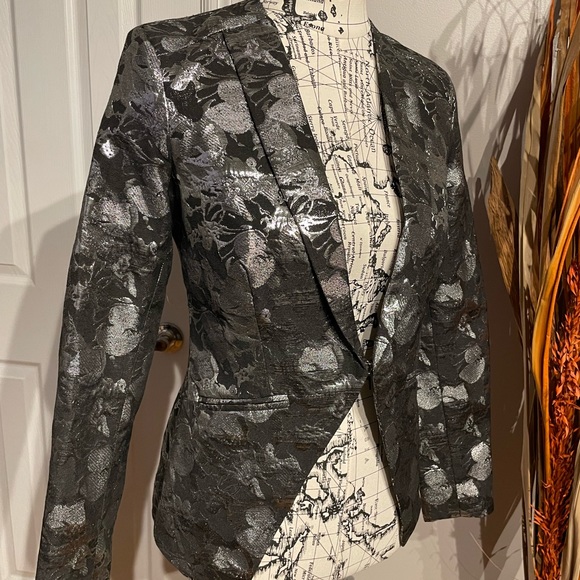 NWOT Nordstrom Tuxedo Brocade Jacquard Floral shiny Formal Evening whimsgoth rav - Picture 2 of 9